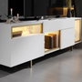 Hanah Home Soporte para TV Blanco y Dorado con Iluminación